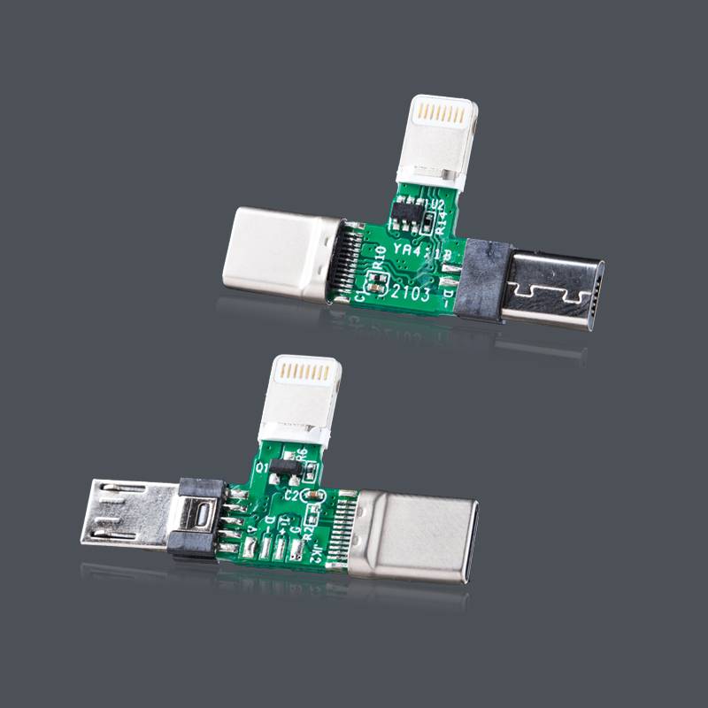 Micro+USB 3.1+Lightning一拖三充电数据转接头