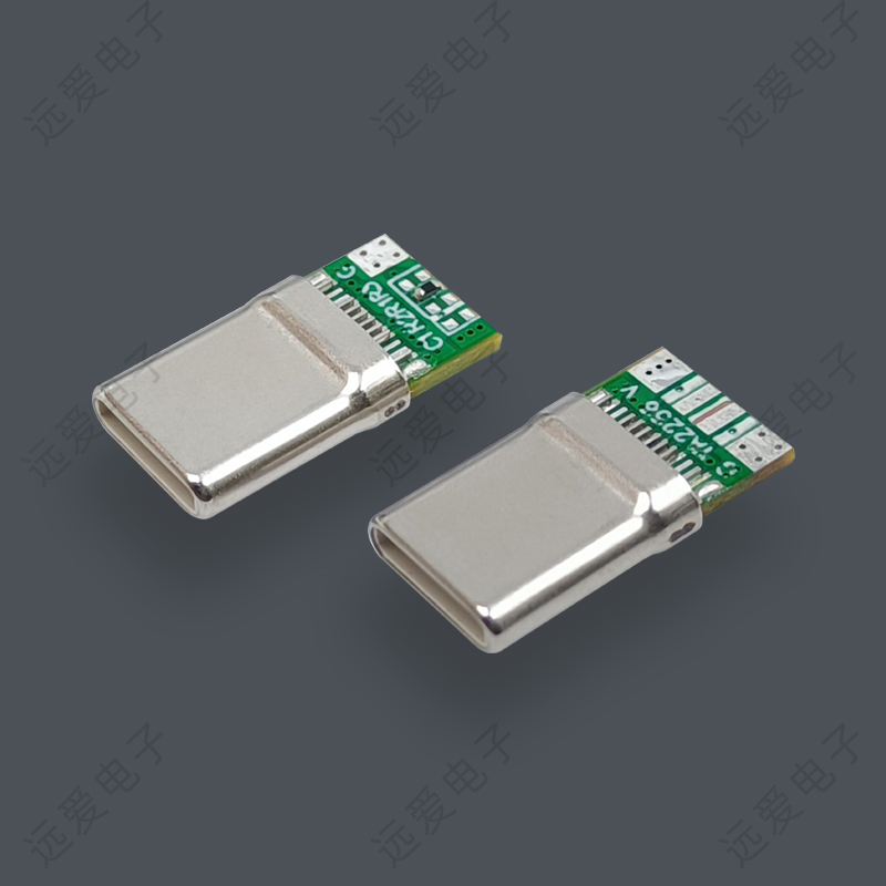 16Pin拉伸款四芯单电阻USB-C公头